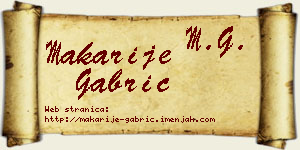 Makarije Gabrić vizit kartica